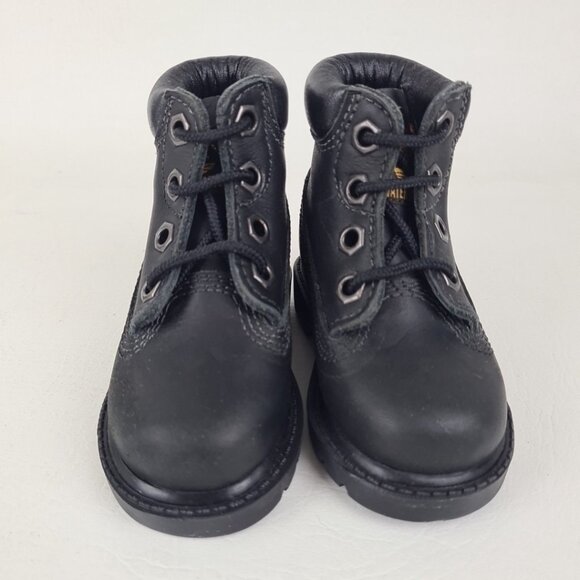 Timberland 6In Classic TODDLER Casual Boots Outdoors Black Leather - Picture 5 of 10